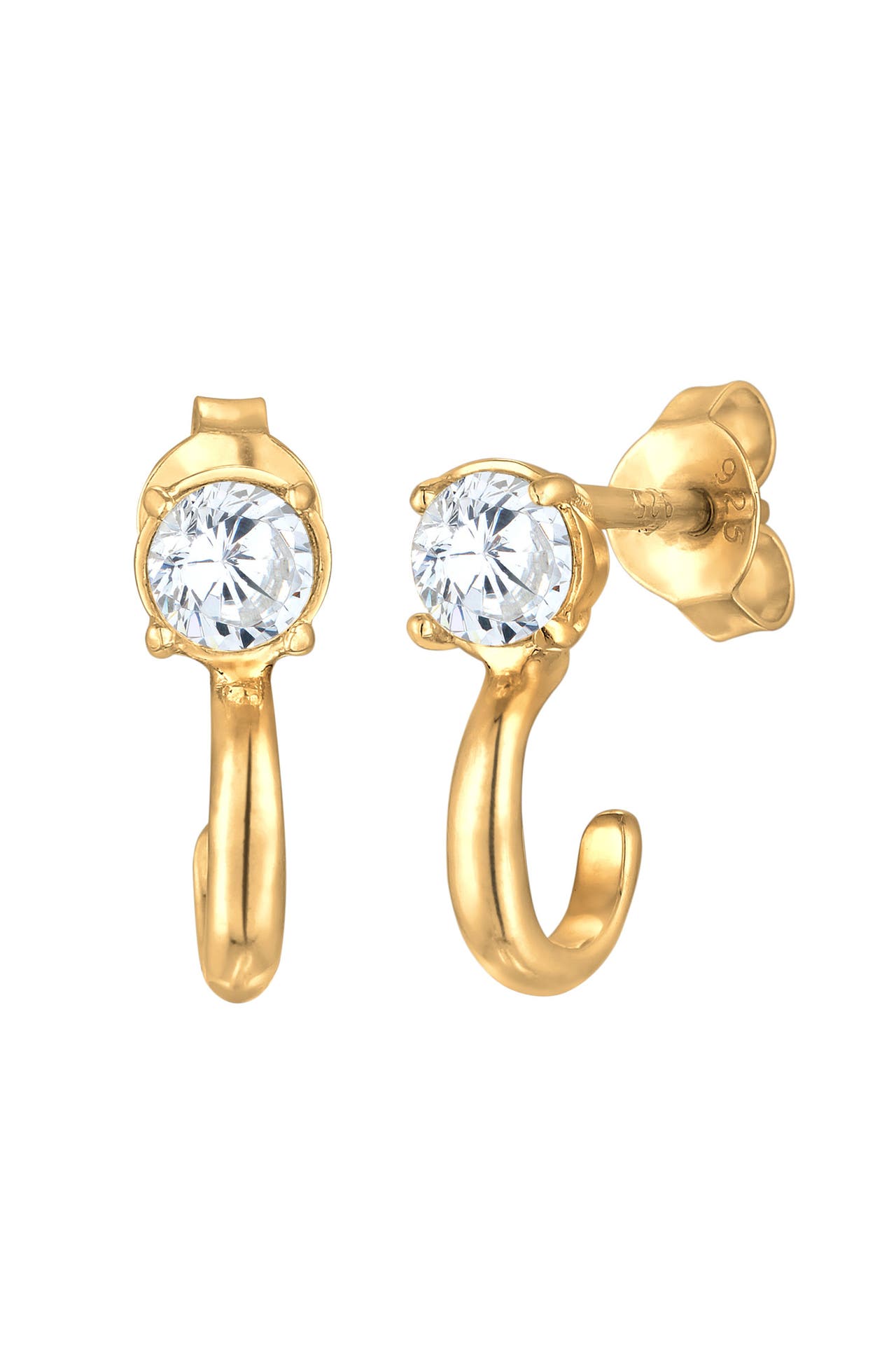 ELLI Ohrringe Creolen Zirkonia 925 Silber Gold, Bild 1