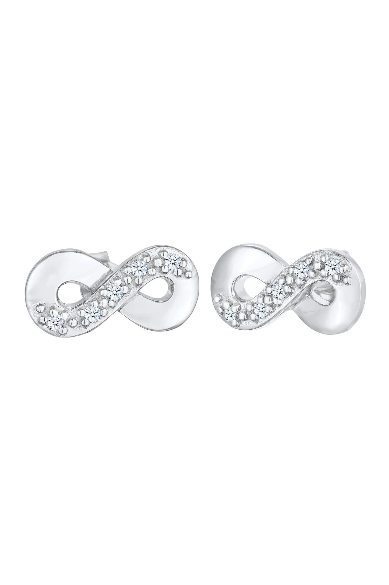 ELLI DIAMONDS Ohrringe Infinity Symbol Diamant (0.15 ct) 925 Silber Silber, Bild 1