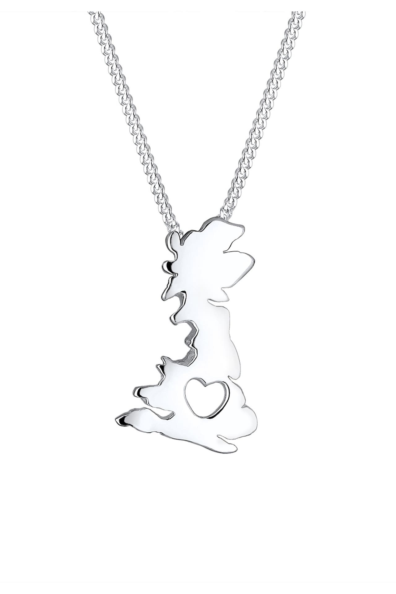 ELLI Kette Länderumriss England Herz 925 Sterling Silber Silber, Bild 1