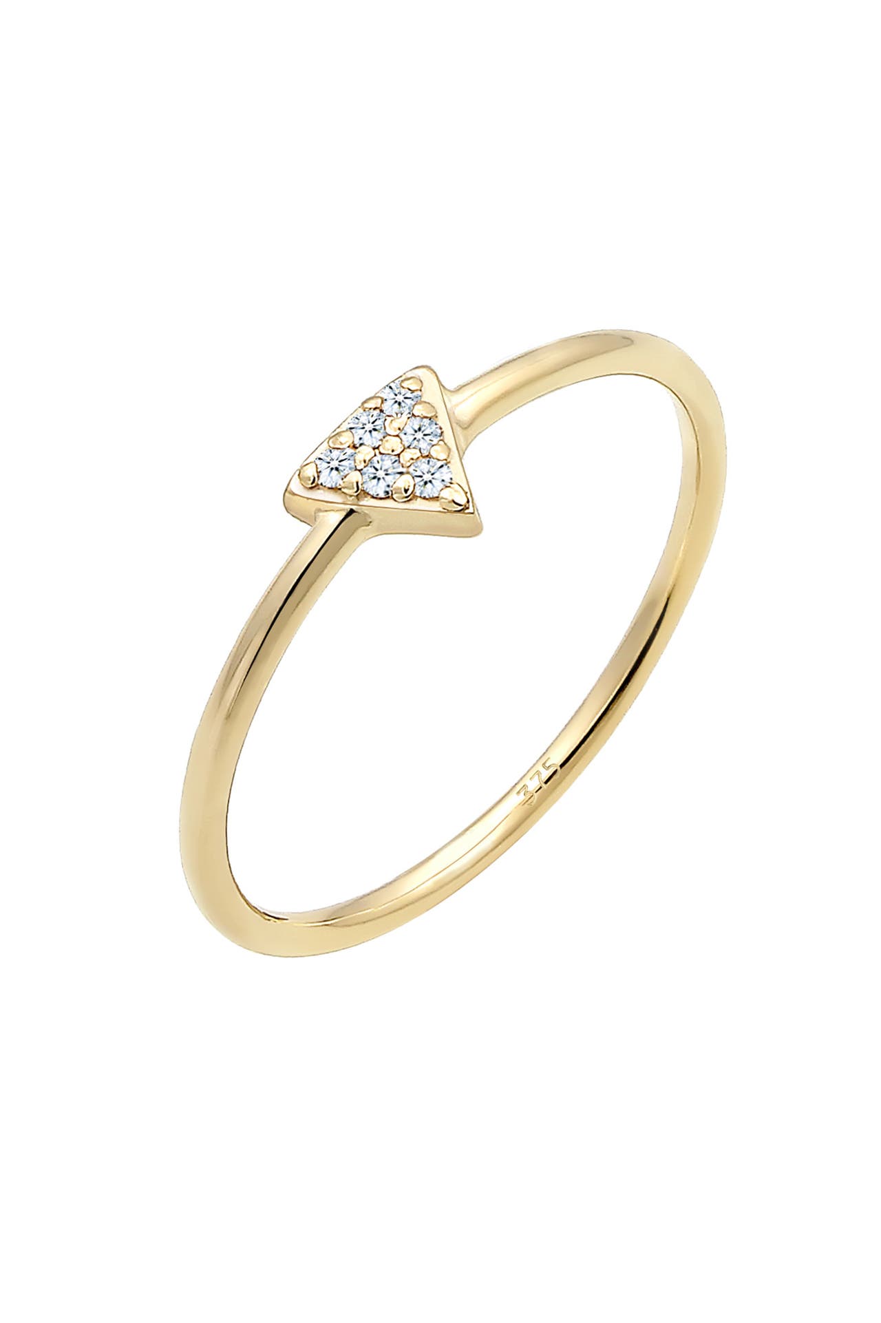 ELLI DIAMONDS Ring Dreieck Diamant Weiß Brillantschliff (0.03 ct) 375 Gelbgold Gold, Bild 1