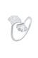 Ring Verstellbar offen Ginkgo Blatt Natur 925 Silber