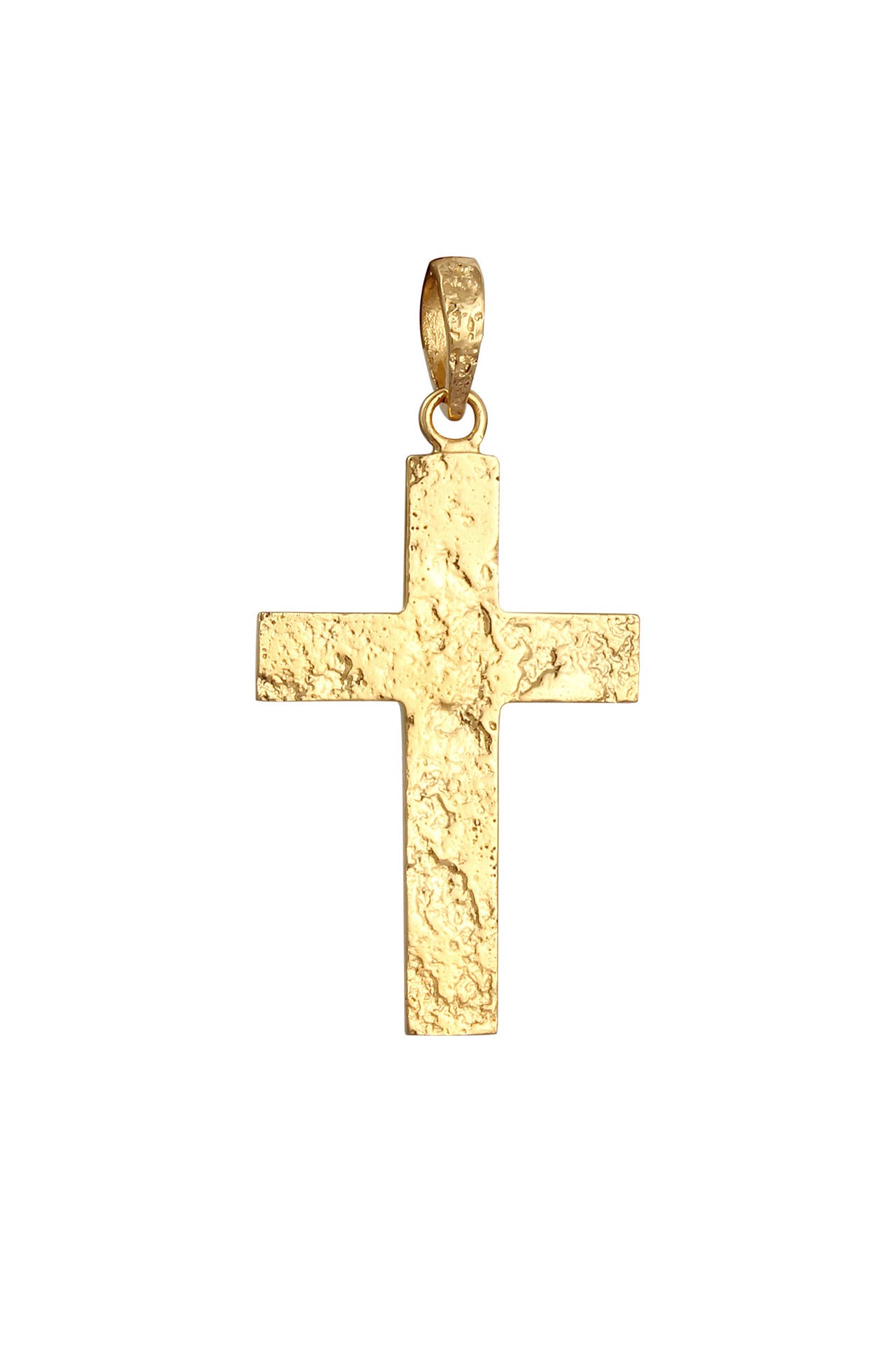 KUZZOI Schmuckset Herren Kreuz Matt Gehämmert 925 Silber Gold, Bild 1