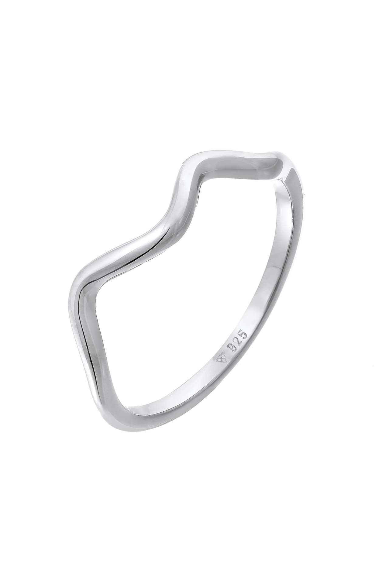 ELLI Ring Wellen Minimal Geo Trend 925 Silber Silber, Bild 1