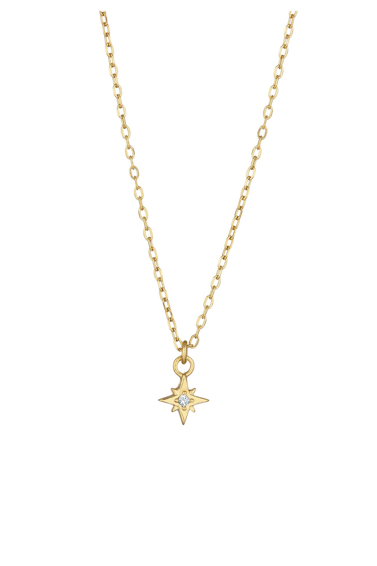 ELLI Kette Stern Weiß 925 Sterling Silber, mit Kristallen von Swarovski® Gold, Bild 1