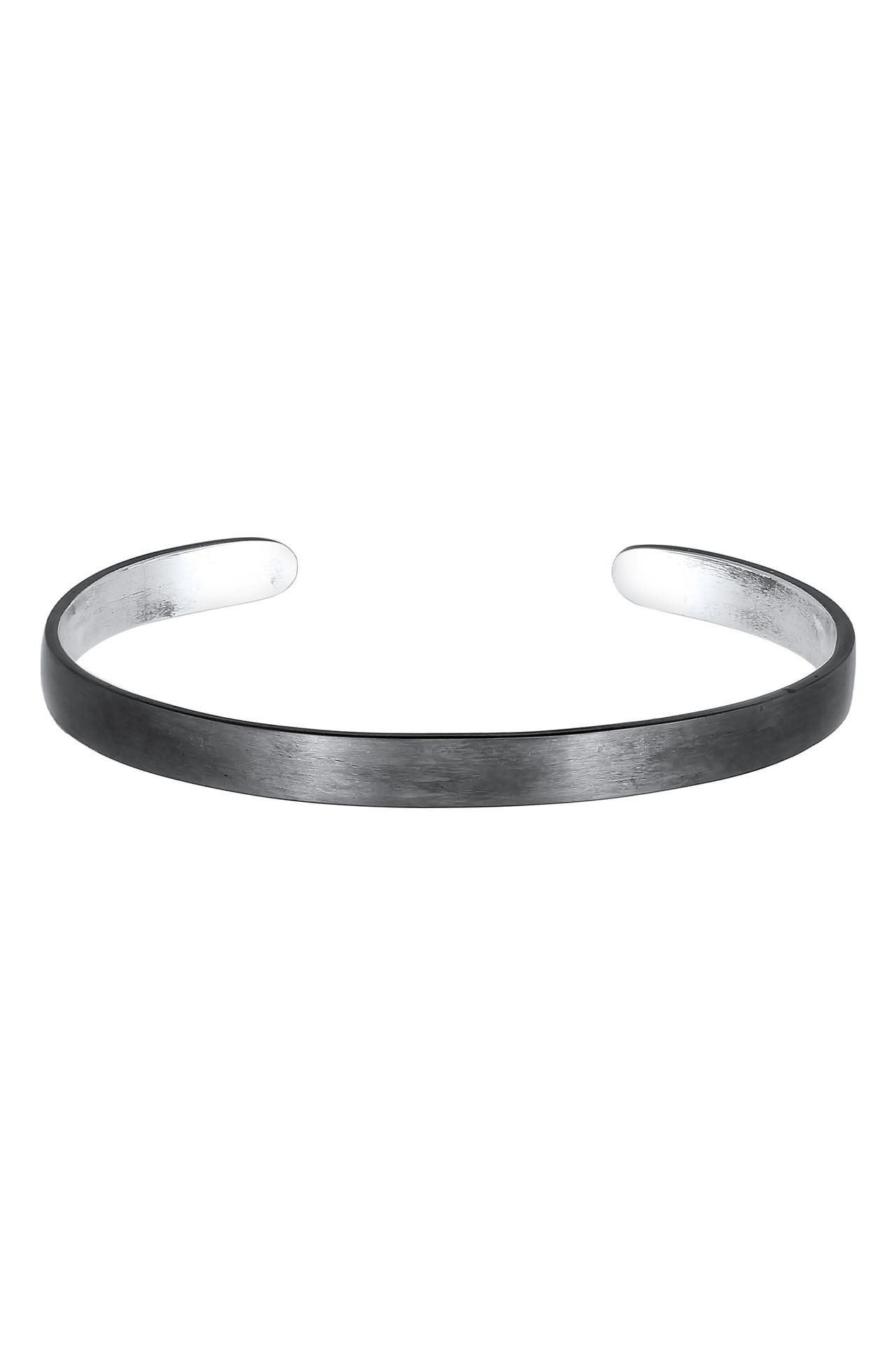 KUZZOI Armband Herren Basic Bangle Matt 925 Silber Schwarz, Bild 1