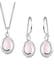 Schmuckset Quarz Rose 925 Sterling Silber Rosa