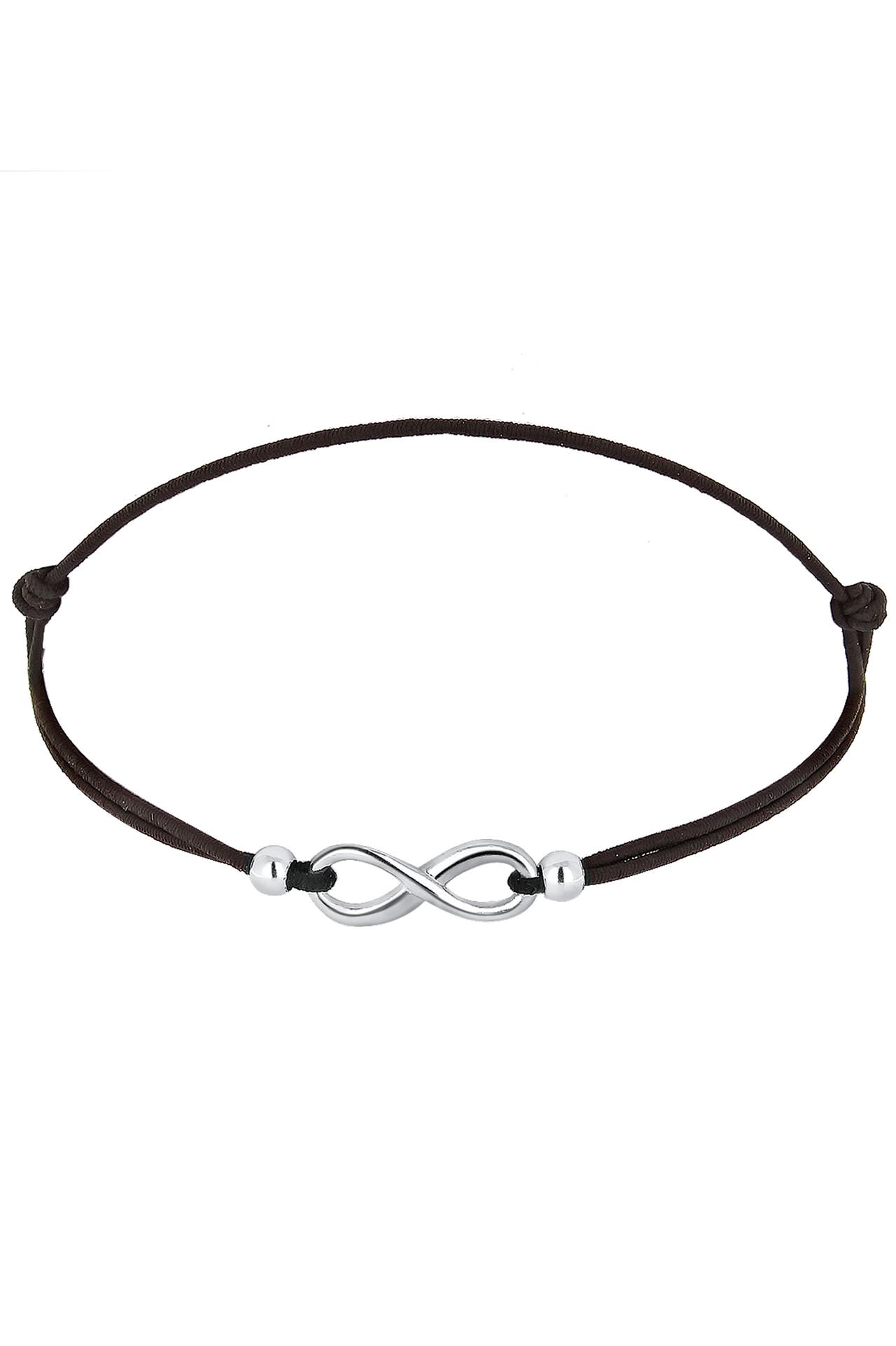 ELLI Armband Infinity Liebe Trend Symbol Elastisch 925 Silber Schwarz, Bild 1