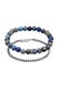 Armband Herren Achat Blau Panzerkette 2er Set 925 Silber Dunkelblau