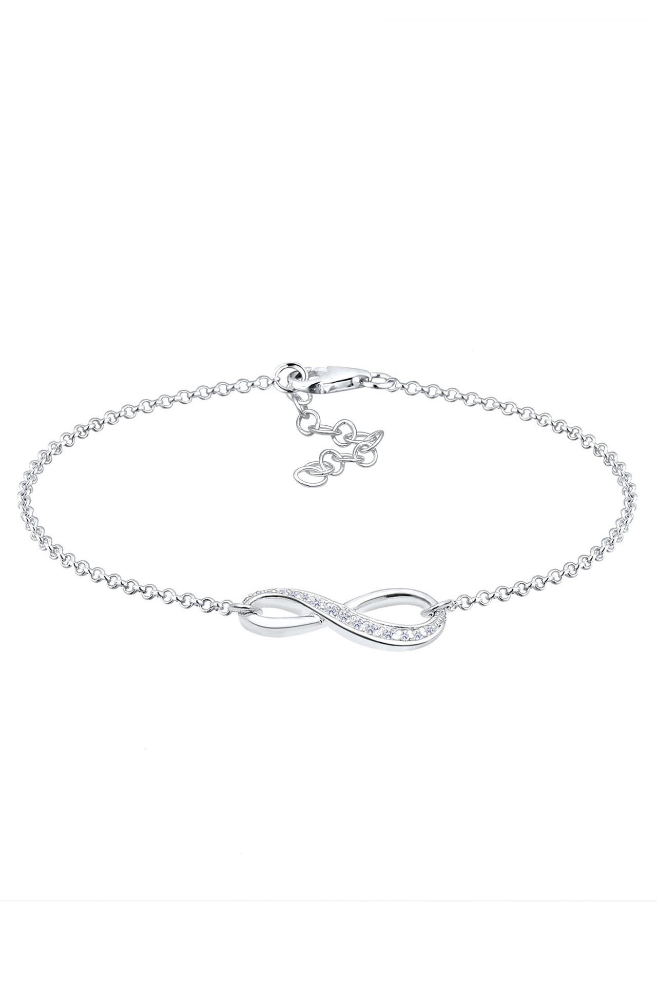 ELLI Armband Infinity/Unendlichkeit mit Zirkonia 925 Silber Weiß, Bild 1