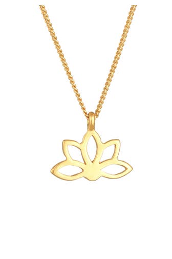 ELLI Kette Lotusblume Blume Spirituell 925 Silber Gold