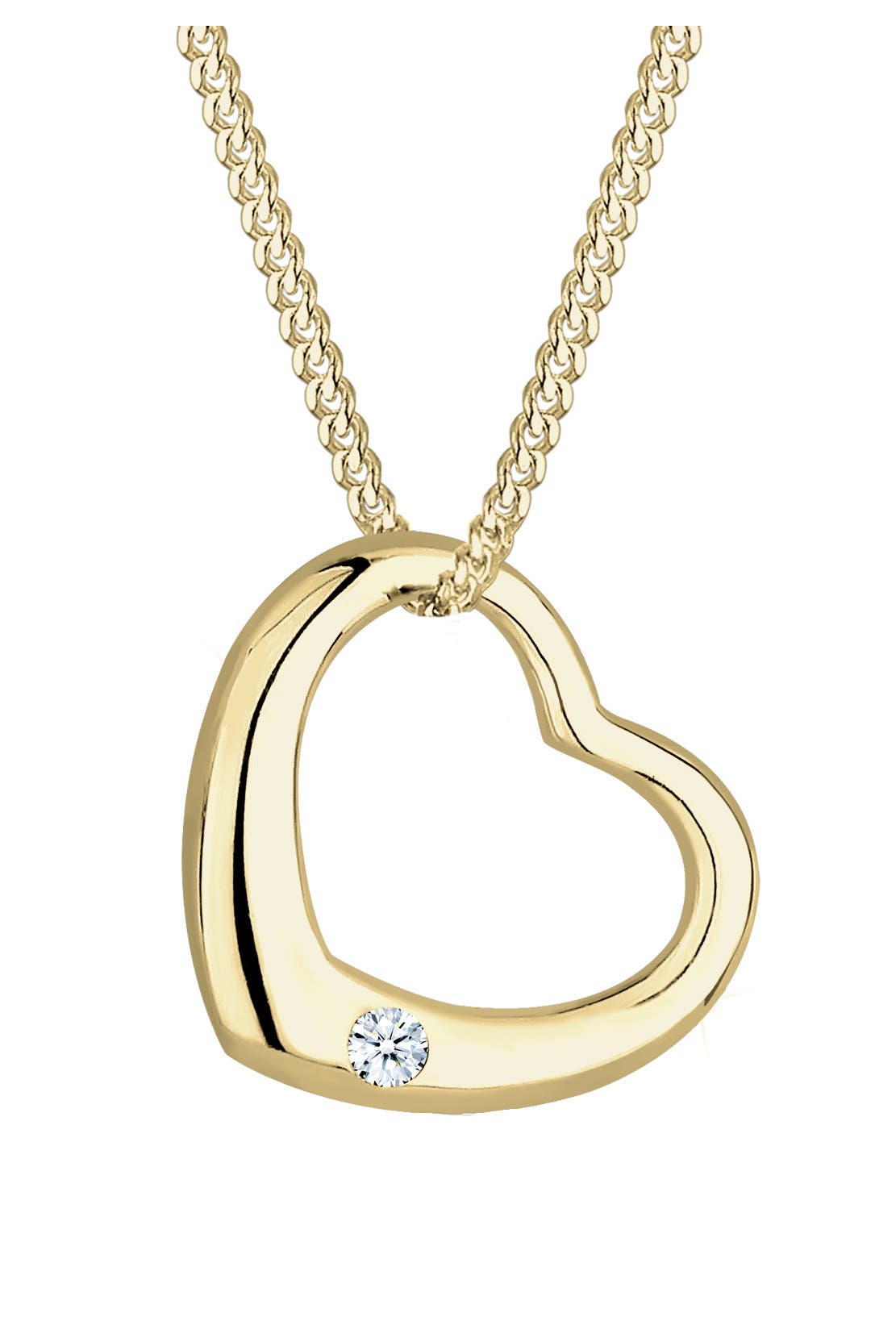 ELLI DIAMONDS Kette Herz Diamant Weiß Brillantschliff (0.03ct) 375 Gelbgold Weiß, Bild 1