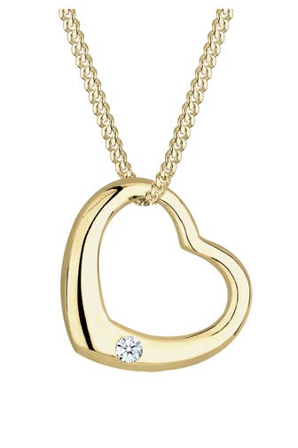 ELLI DIAMONDS Kette Herz Diamant Weiß Brillantschliff (0.03ct) 375 Gelbgold Weiß