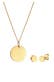 Schmuckset Plättchen Halskette Ohrstecker Basic 585 Gelbgold Gold
