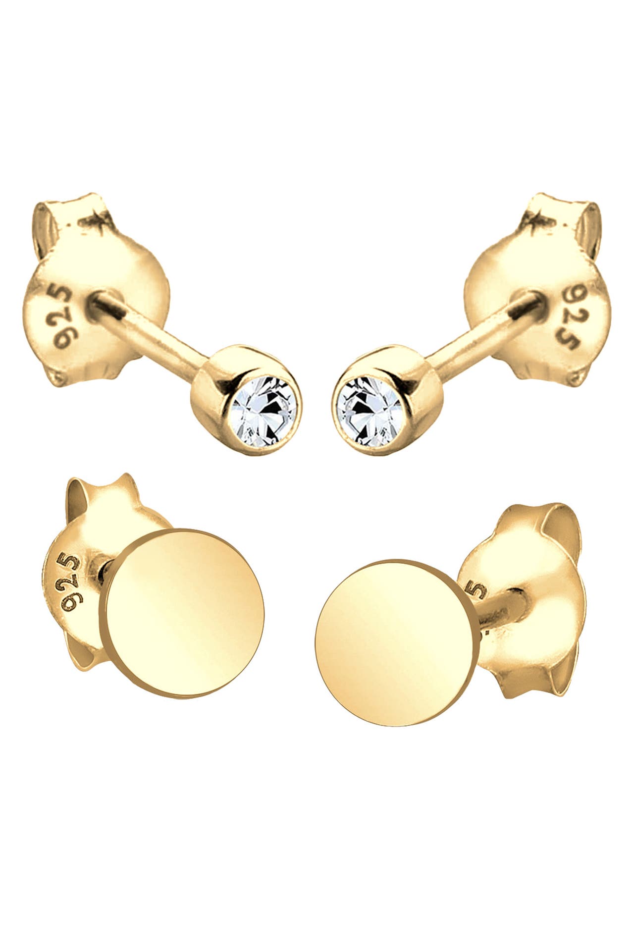 ELLI Ohrringe Ohrstecker Set mit Kristallen von Swarovski® 925 Silber Gold, Bild 1