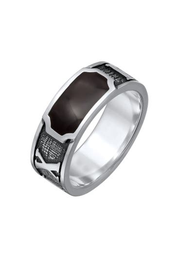 KUZZOI Ring Siegelring Römische Zahlenfolge Emaille 925 Silber Silber