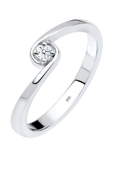 ELLI DIAMONDS Ring Verlobungsring Diamant Weiß Brillantschliff (0.03 ct) 925 Sterling Silber Weiß