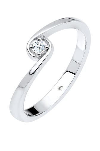 ELLI DIAMONDS Ring Verlobungsring Diamant Weiß Brillantschliff (0.03 ct) 925 Sterling Silber Weiß