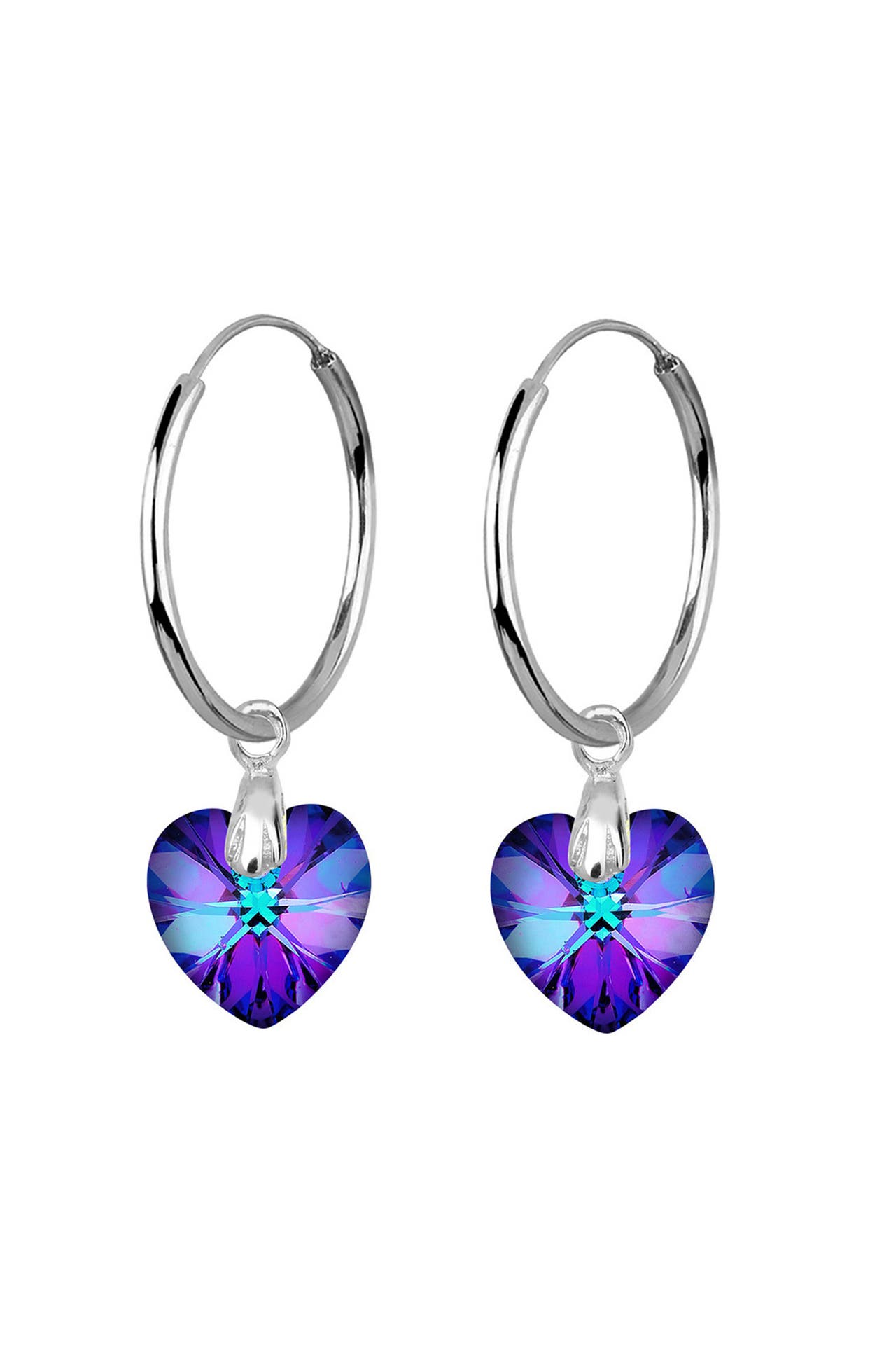 ELLI Ohrringe Elli Ohrringe Herz Creolen Kristalle 925 Silber Violett, Bild 1