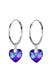 Ohrringe Elli Ohrringe Herz Creolen Kristalle 925 Silber Violett