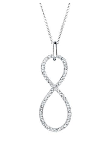 ELLI PREMIUM Kette Infinity Weiß 925 Sterling Silber, mit Kristallen von Swarovski® Silber