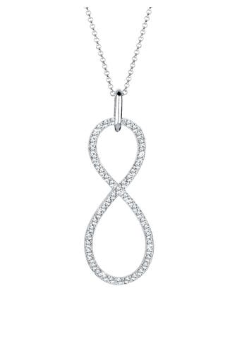 ELLI PREMIUM Kette Infinity Weiß 925 Sterling Silber, mit Kristallen von Swarovski® Silber