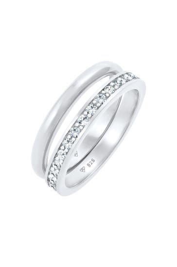 ELLI Ring Set mit Kristallen von Swarovski®925 Sterling Silber Silber