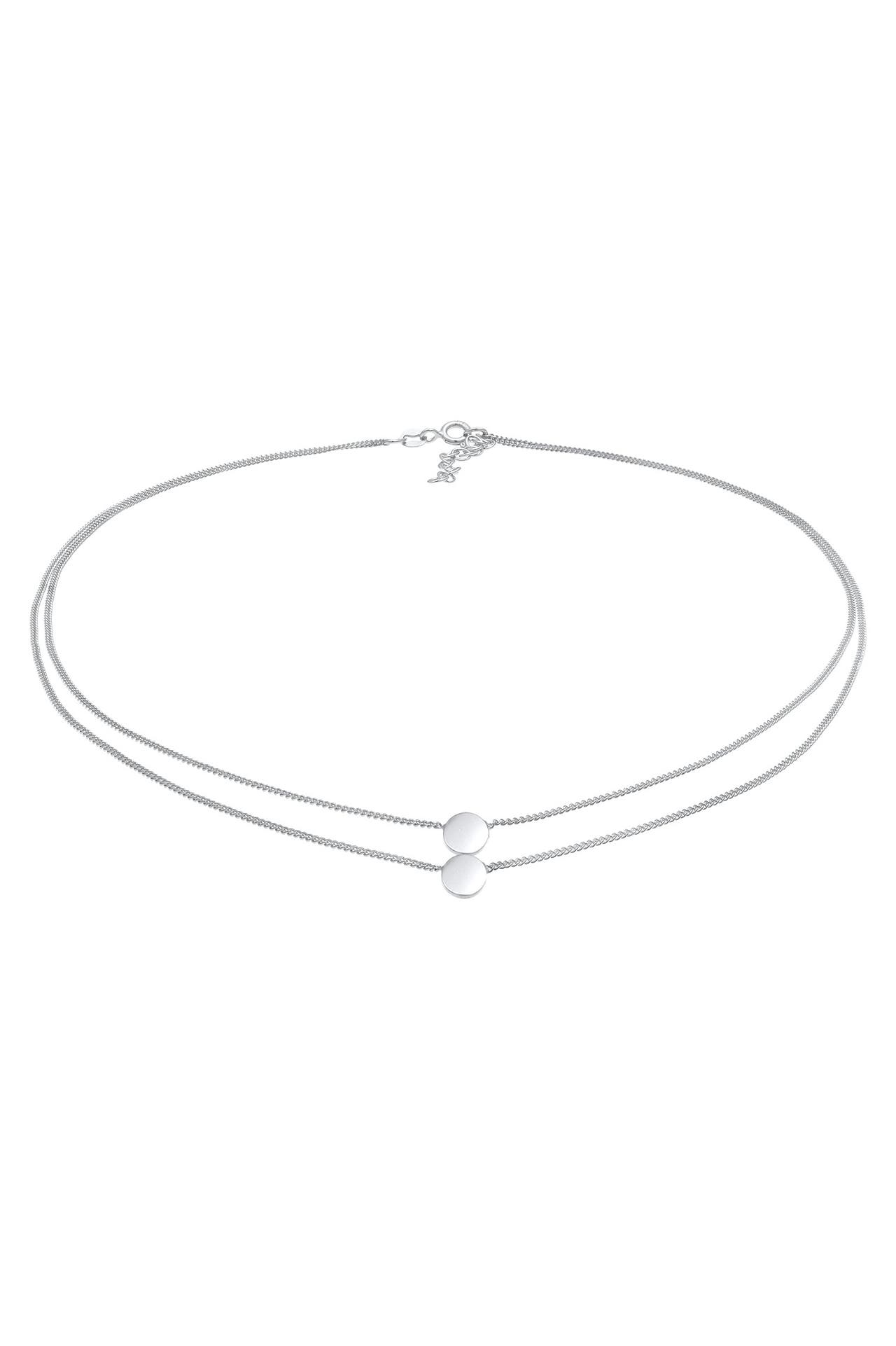 ELLI Kette Choker Layering Disc Kreis Geo 925 Silber Silber, Bild 1