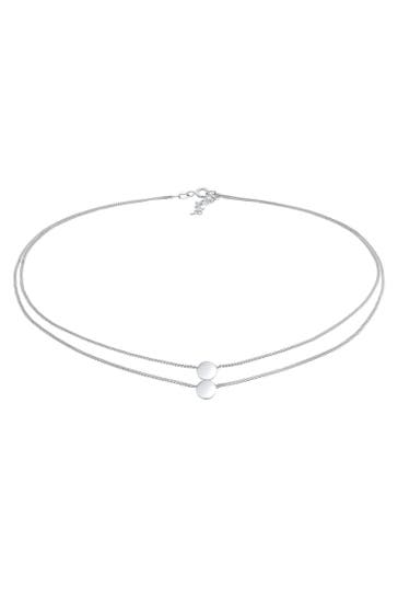 ELLI Kette Choker Layering Disc Kreis Geo 925 Silber Silber