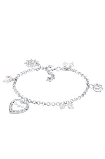 ELLI Armband Bettelarmband Tracht Herz Weiß 925 Sterling Silber, mit Kristallen von Swarovski® Silber