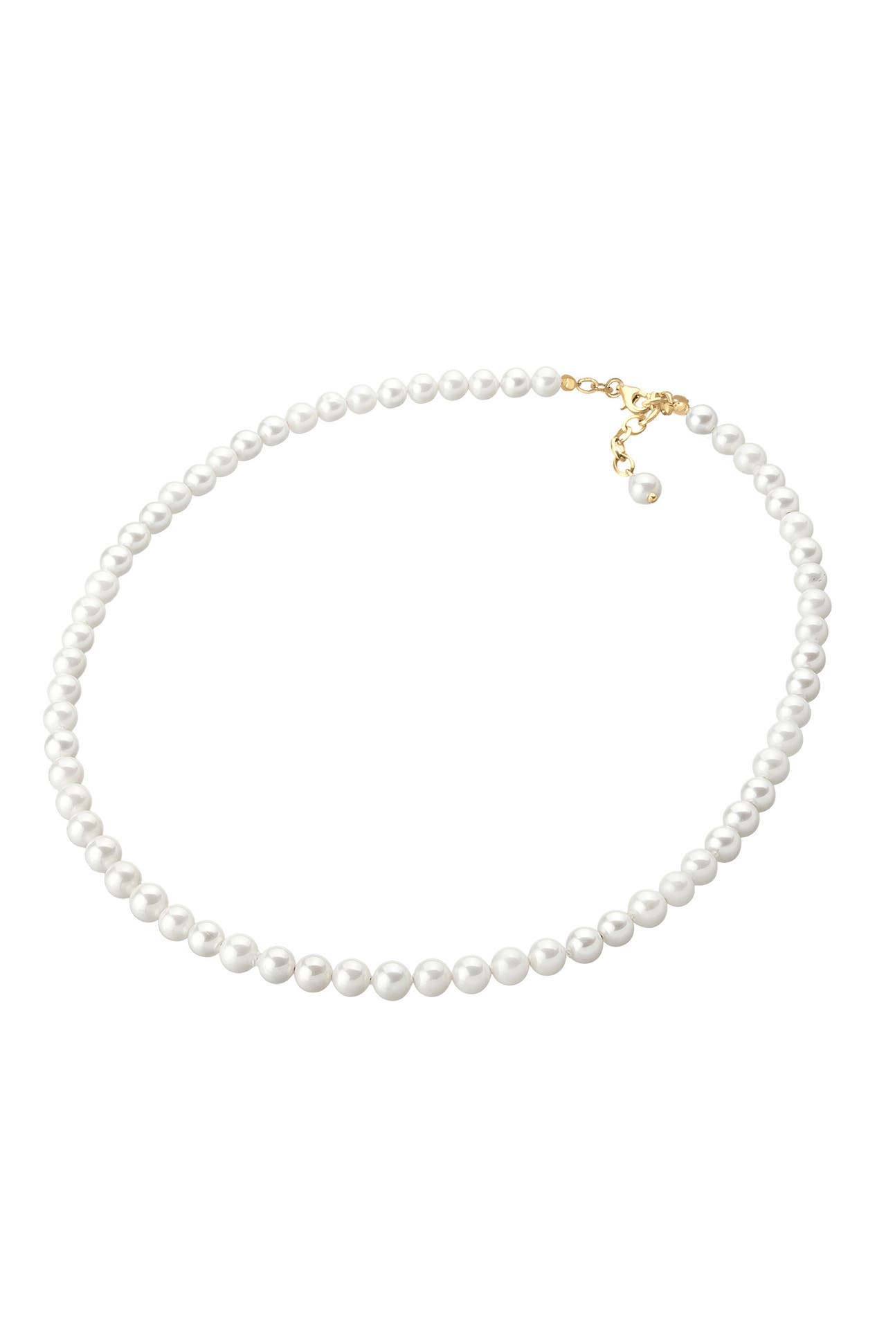 ELLI Kette Muschelkernperlen Rund Klassisch 925 Silber Gold, Bild 1