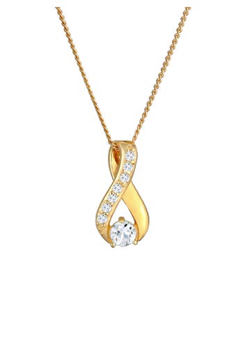 ELLI PREMIUM Kette Infinity Symbol Topas 585 Gelbgold Gold