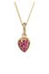 Kette Erdbeere Glas Kristalle Rosa 925 Sterling Silber vergoldet Gold