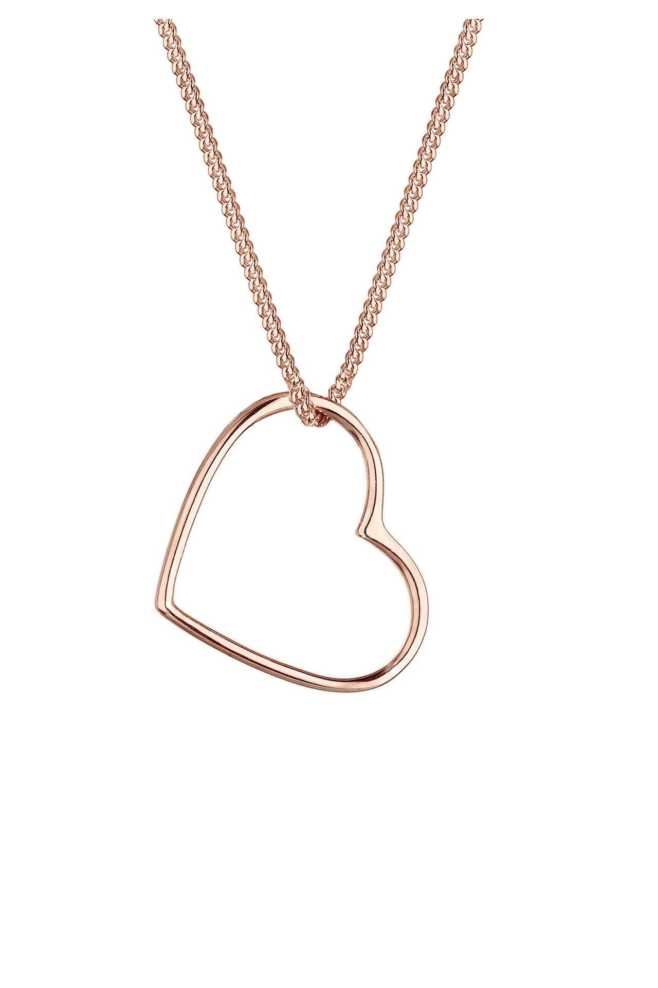 ELLI Kette Herz Anhänger Liebe Cut Out Schmuck Geschenk 925 Silber Rosegold, Bild 1