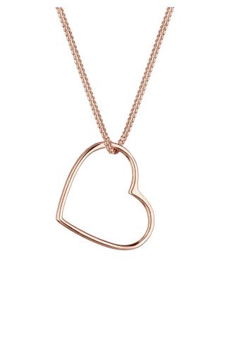 ELLI Kette Herz Anhänger Liebe Cut Out Schmuck Geschenk 925 Silber Rosegold