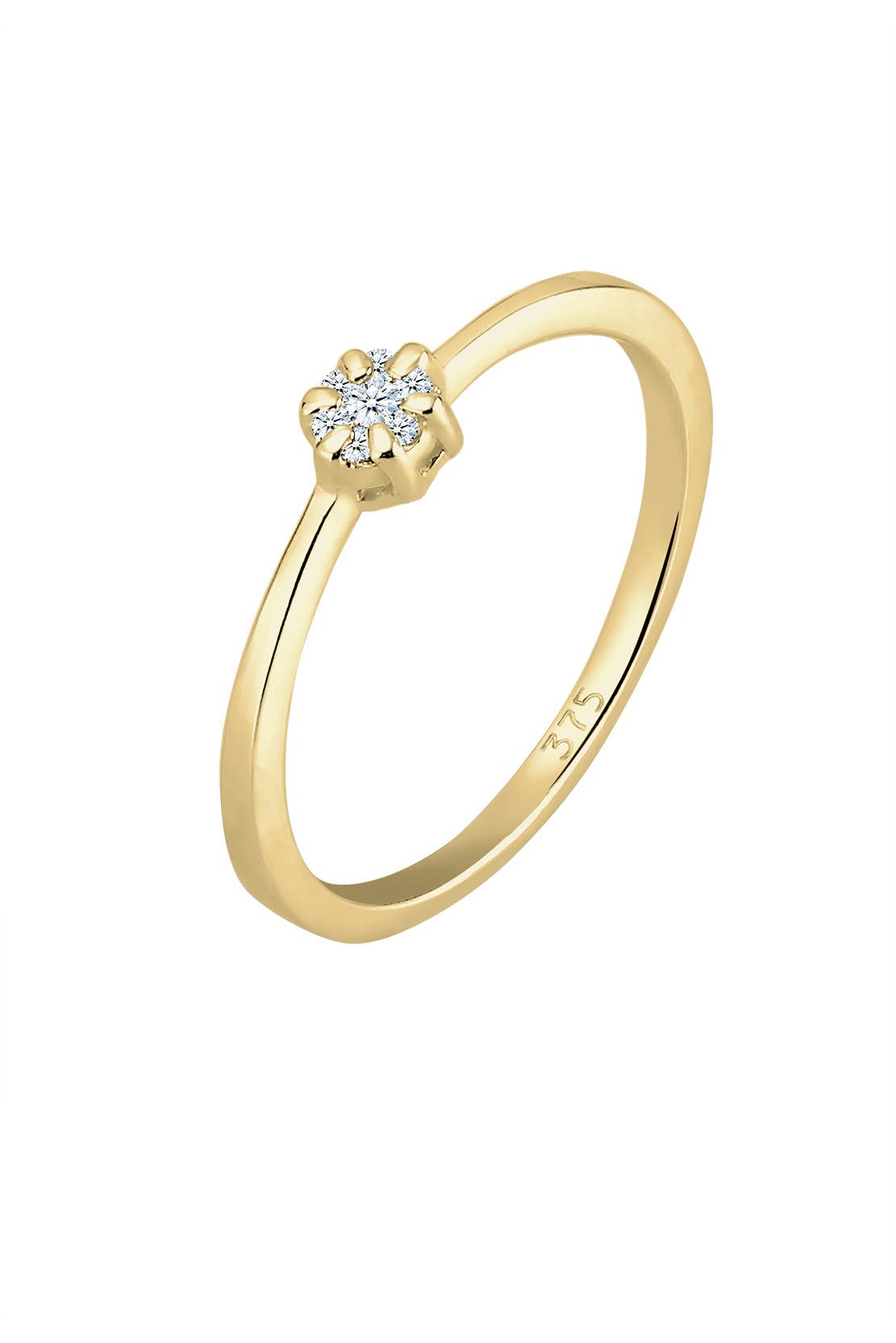 ELLI DIAMONDS Ring Verlobungsring Blume Diamant Weiß (0.045ct) 375 Gelbgold Gold, Bild 1