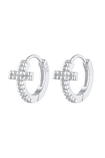 ELLI Ohrringe Creolen Kreuz Glaube Religion 925 Silber Silber