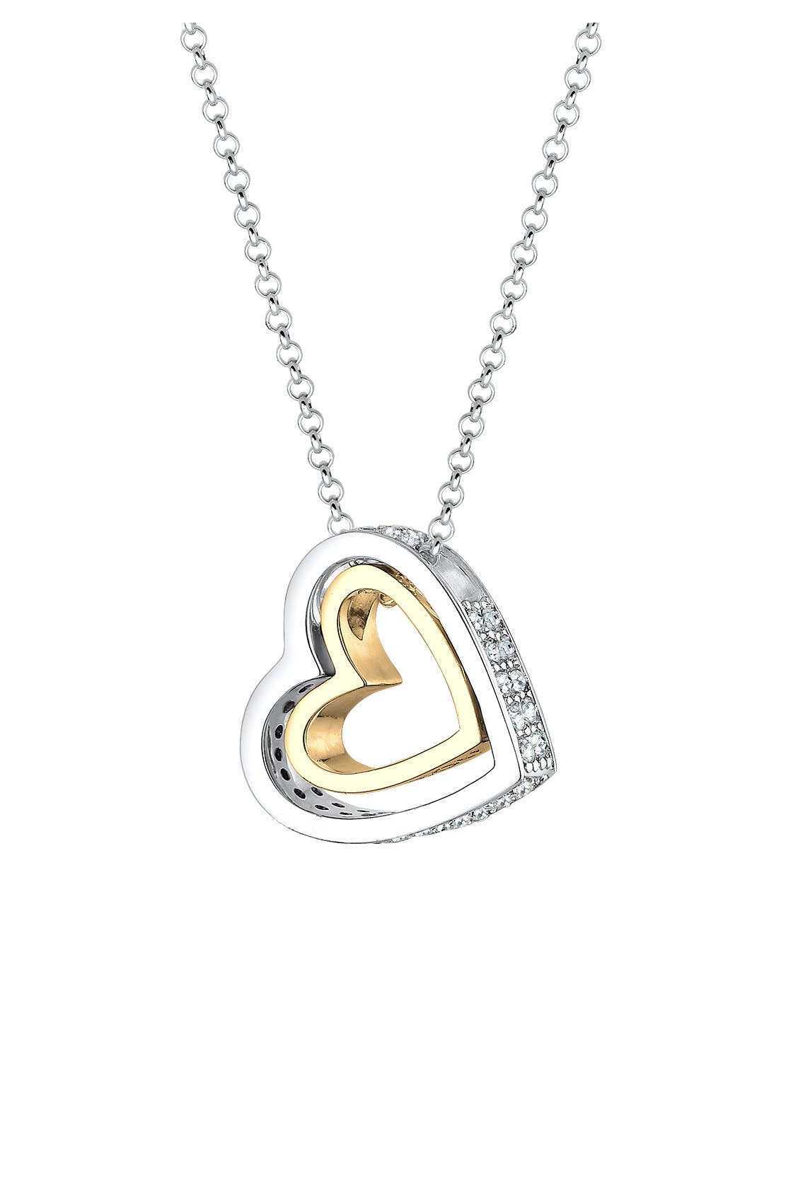 ELLI Kette Herz Weiß 925 Sterling Silber, mit Kristallen von Swarovski® Bicolor, mit Kristallen von Swarovski® Silber, Bild 1