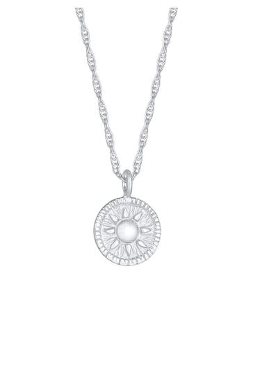 ELLI Kette Sonne Antik Coin Rund Kordelkette 925er Silber Silber