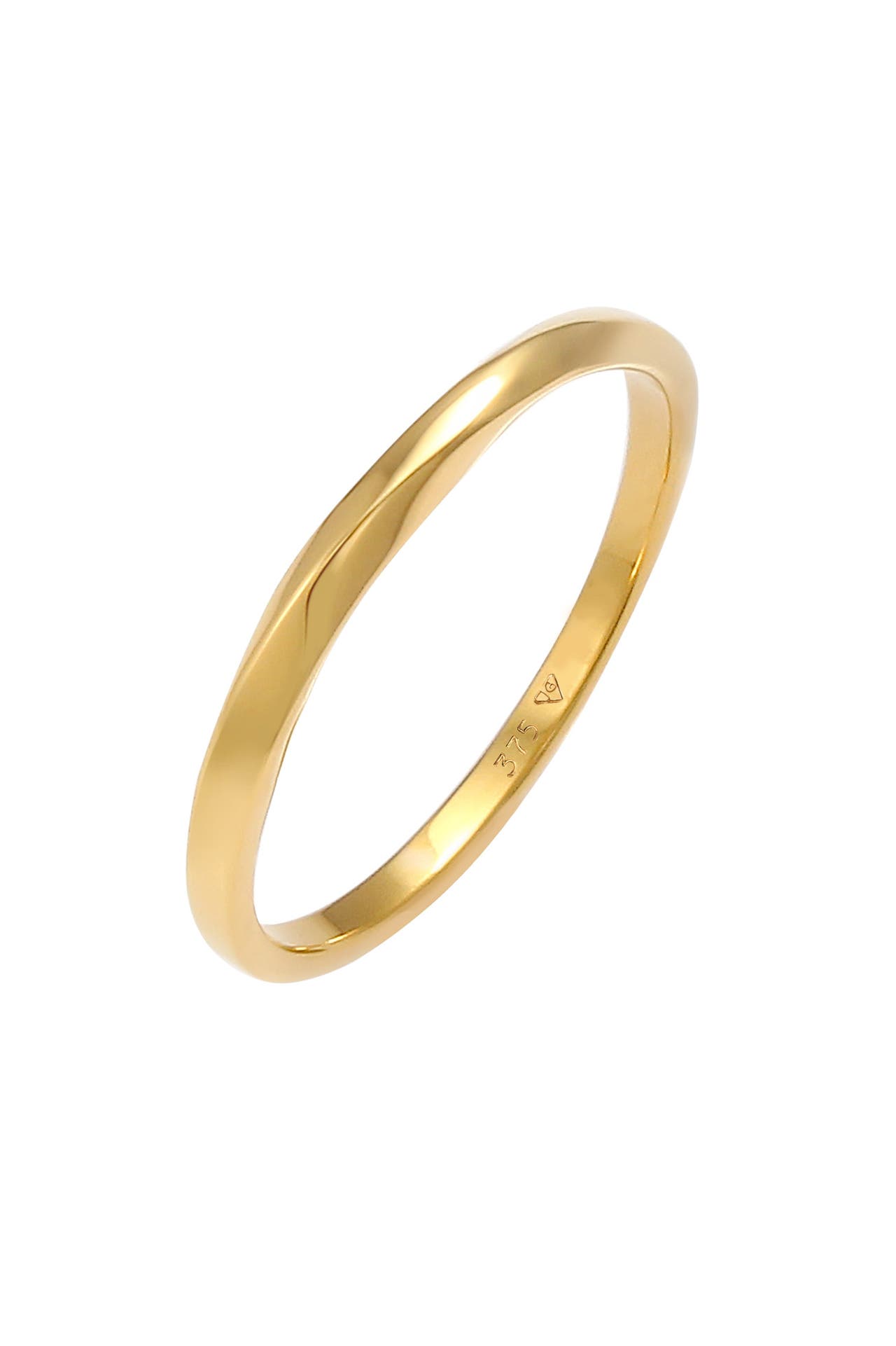 ELLI PREMIUM Ring Basic Bandring Twist Gedreht 375 Gelbgold Gold, Bild 1