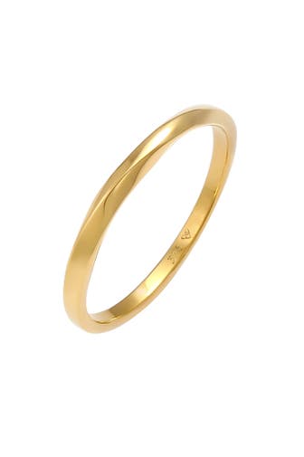 ELLI PREMIUM Ring Basic Bandring Twist Gedreht 375 Gelbgold Gold