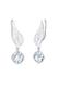 Ohrringe Earclimber Flügel Glas Kristalle Weiß 925 Sterling Silber Silber