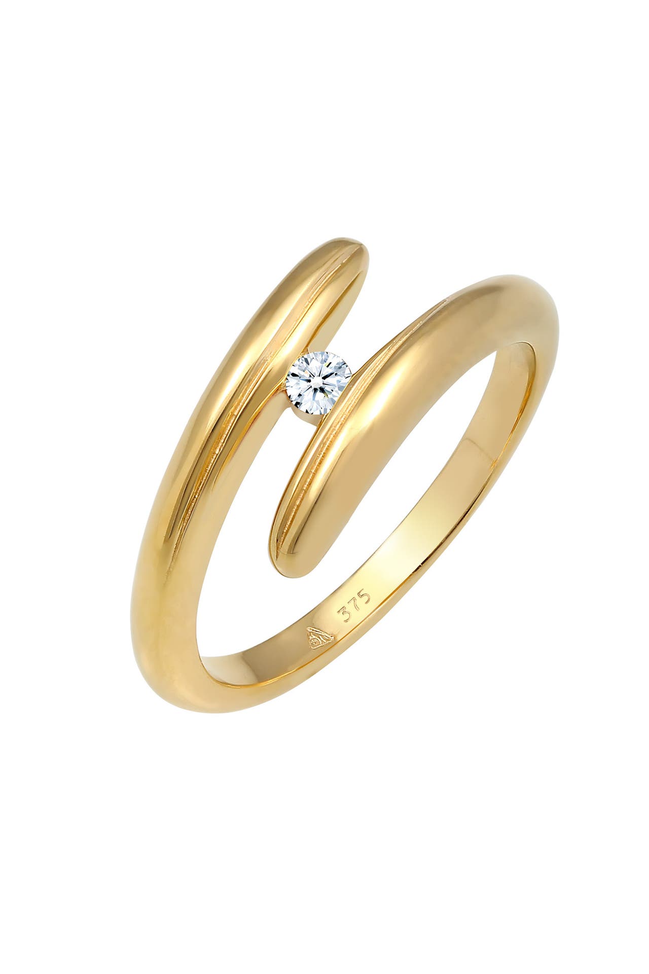 ELLI DIAMONDS Ring Diamant Brillantschliff (0.06 ct) 375 Gelbgold Weiß, Bild 1