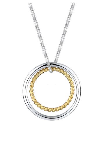ELLI Kette Kreis 925 Sterling Silber Bicolor Zweifarbig