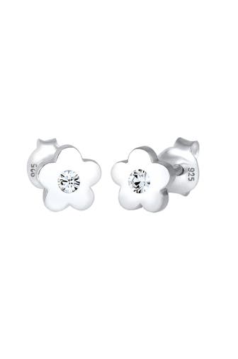 ELLI Ohrringe Kinder Blume Rosa 925 Silber, mit Kristallen von Swarovski®