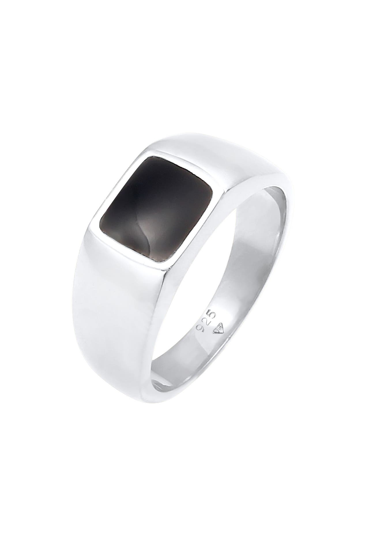 ELLI Ring Siegelring Emaille Rechteck Klassik 925 Silber Silber, Bild 1