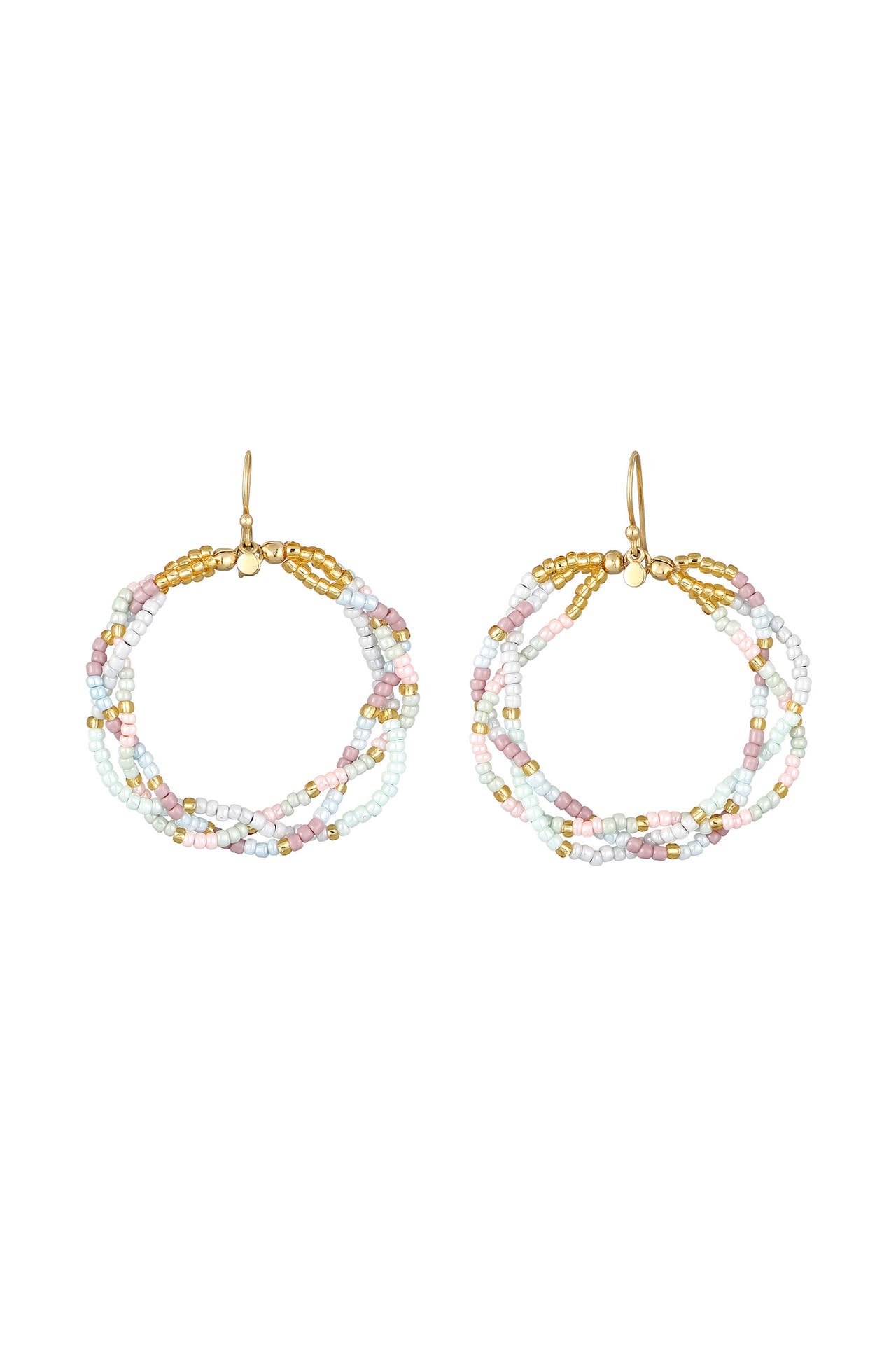 ELLI Ohrringe Ohrhänger Glasperlen 925 Sterling Silver Gold-plated Bunt, Bild 1