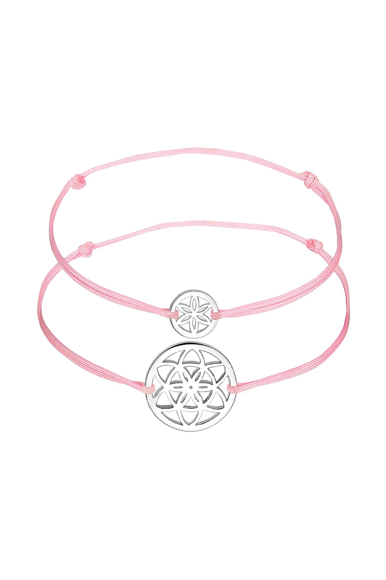 ELLI Armband Lebensblume Mutter Kind Set Nylon 925 Silber Silber, Bild 1