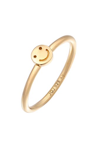ELLI Ring Smiling Pinky Ring 925 Silber Gold