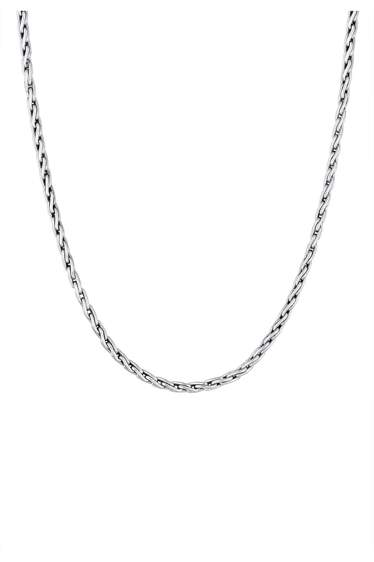 KUZZOI Kette Männer Zopfkette Oxidiert Massiv 925 Silber Silber, Bild 1