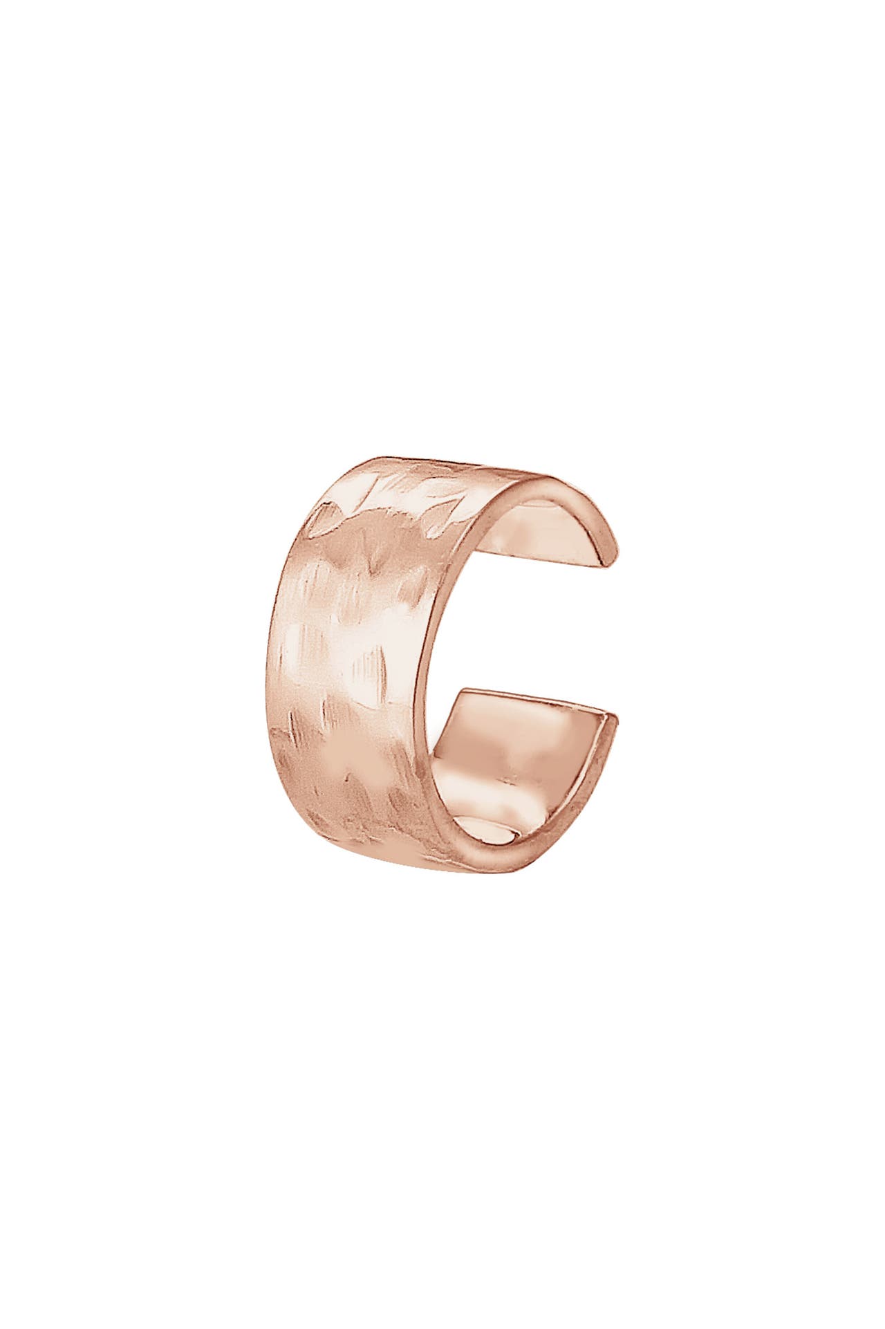 ELLI Ohrringe Earcuff Single gehämmert 925 Sterling Silber Rosegold, Bild 1
